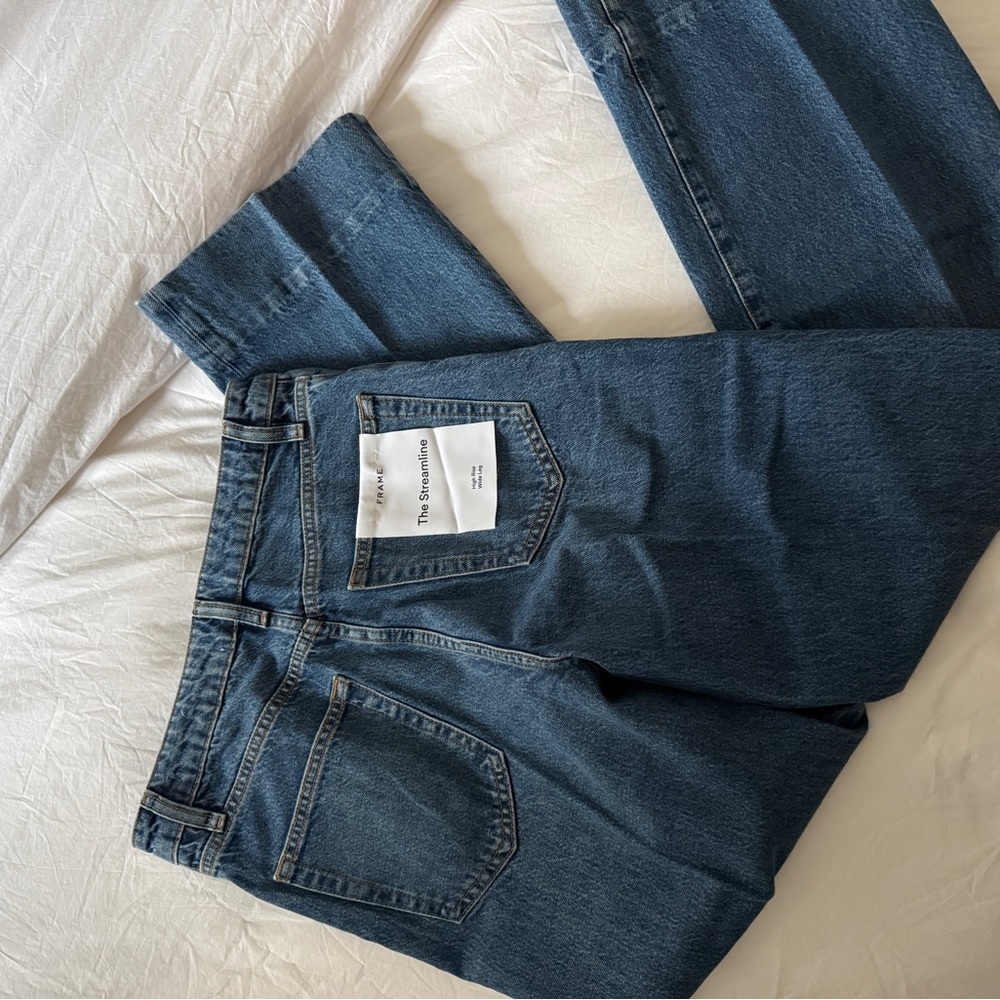 Frame Denim Blue Straight Leg Jeans - Picture 12 of 16